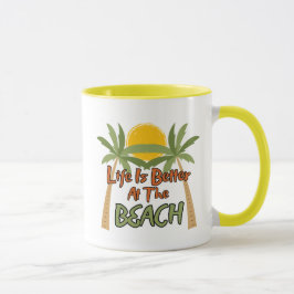 Caneca A Vida É Melhor No Café Da Praia.