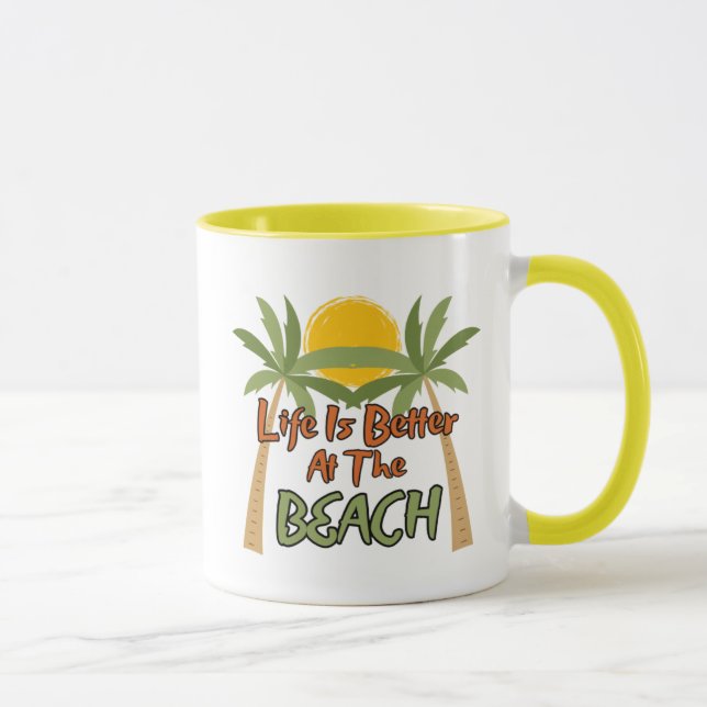 Caneca A Vida É Melhor No Café Da Praia. (Direita)