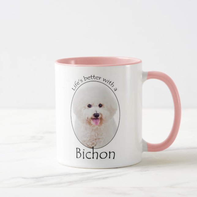 Caneca A vida é melhor que Bichon Mug (Direita)