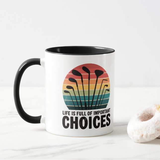 Caneca A vida é o cheio do Golfe das Escolhas (Com Donut)