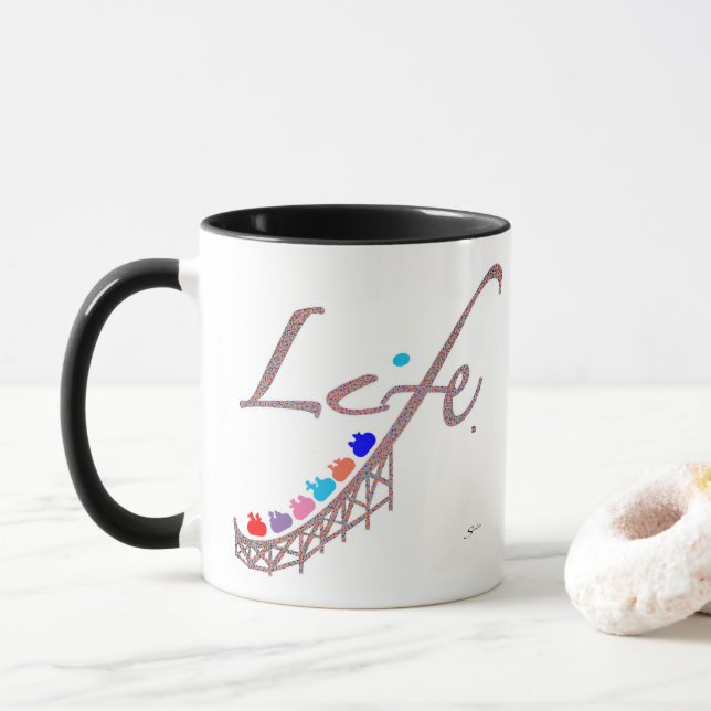 Caneca A vida é uma Montanha-Russa (Com Donut)