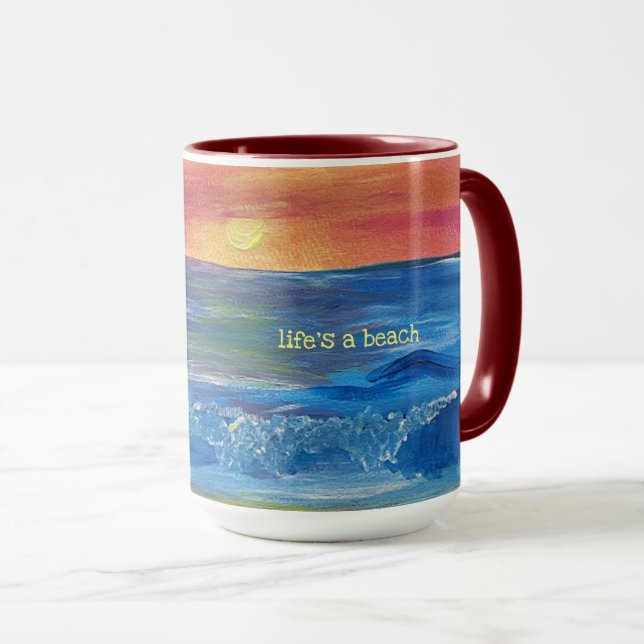 Caneca A vida é uma praia Sunset Mug (Frente Esquerda)