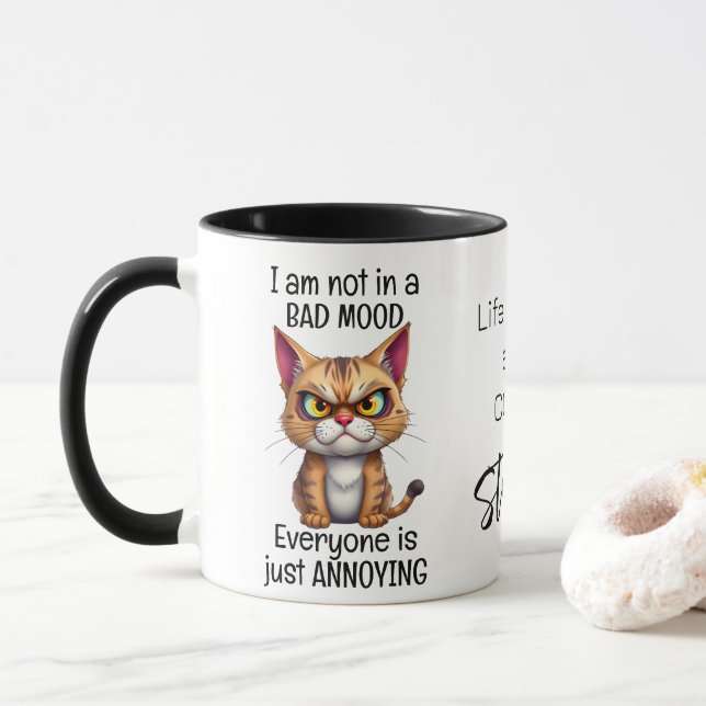 Caneca A Vida Grumpy Cat Começa Depois Da Coffee Engraçad (Com Donut)