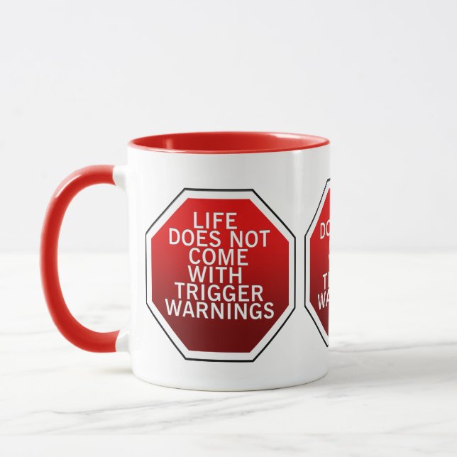 Caneca A Vida Não Vem Com Avisos De Acionamento (Esquerda)