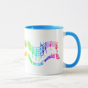 Caneca A vida sem música seria uma citação humana plana