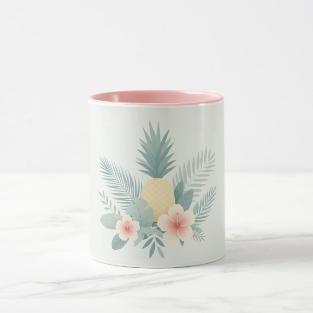 Caneca Abacaxi floral e havaiano (Centro)