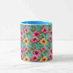 Caneca Abacaxi floral tropical