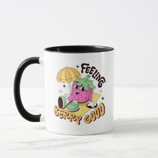 Caneca Abandonando Berry Boa Positividade Retro Design Mu