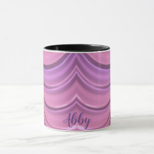 Caneca ABBY ~ BRILHANTE 3D Maluco Rosa Mauve Fractal ~ Ca