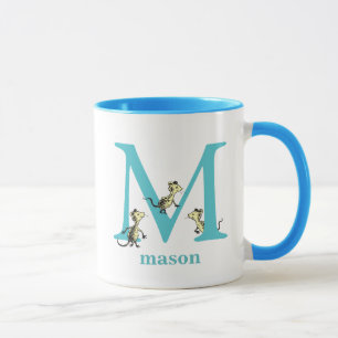 Caneca ABC do Dr. Seuss: Letra M - Azul-verde Adicione
