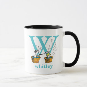 Caneca ABC do Dr. Seuss: Letra W - Azul Adicione seu No
