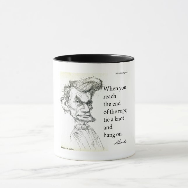 Caneca Abe Lincoln e "Fim da Corda" Famosa Citação (Centro)