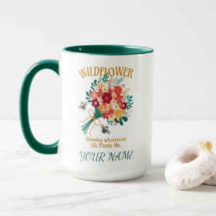 Caneca Abeja Flor Silvestre Crescendo Onde a Vida Me Plan