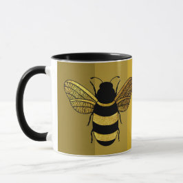 CANECA ABELHA ABELHA, ABELHA PRETA, AMARELO DOURADO DO TE