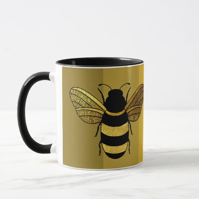 CANECA ABELHA ABELHA, ABELHA PRETA, AMARELO DOURADO DO TE (Esquerda)