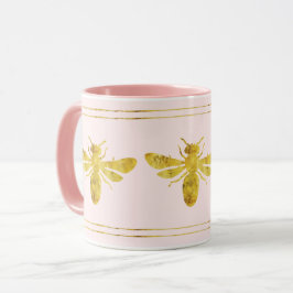 Caneca Abelha-do-ouro rosa