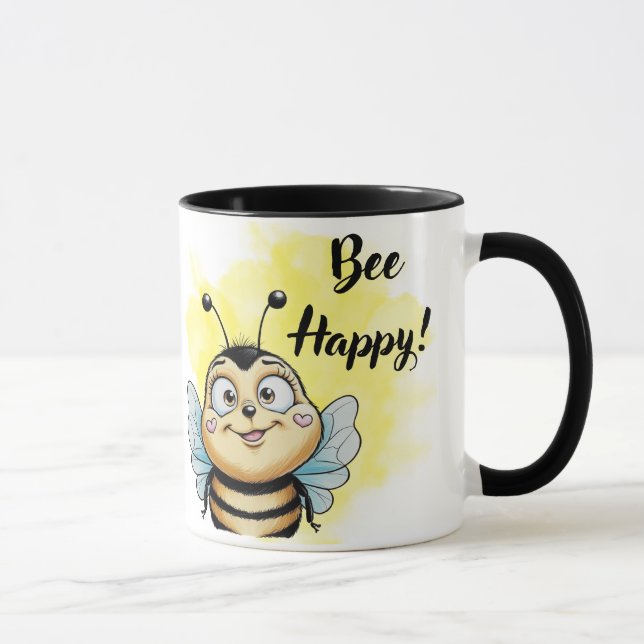 Caneca Abelha Sorridente: Abelha Feliz! (Direita)