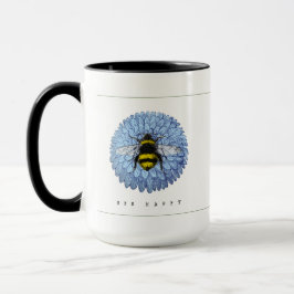 Caneca Abelhão-de-bico-cômodo na Natureza da Flor Azul