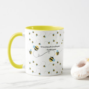 Caneca Abelhas, Café Mug, Taça, Tea Mug, Amarelo,