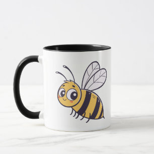 Caneca Abelhas de mel de rainha voadora, brancas