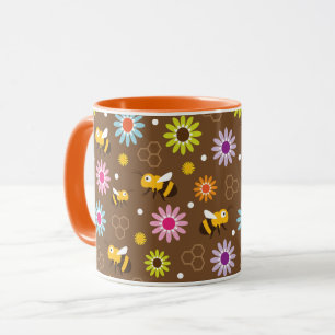 Caneca Abelhas e Flores