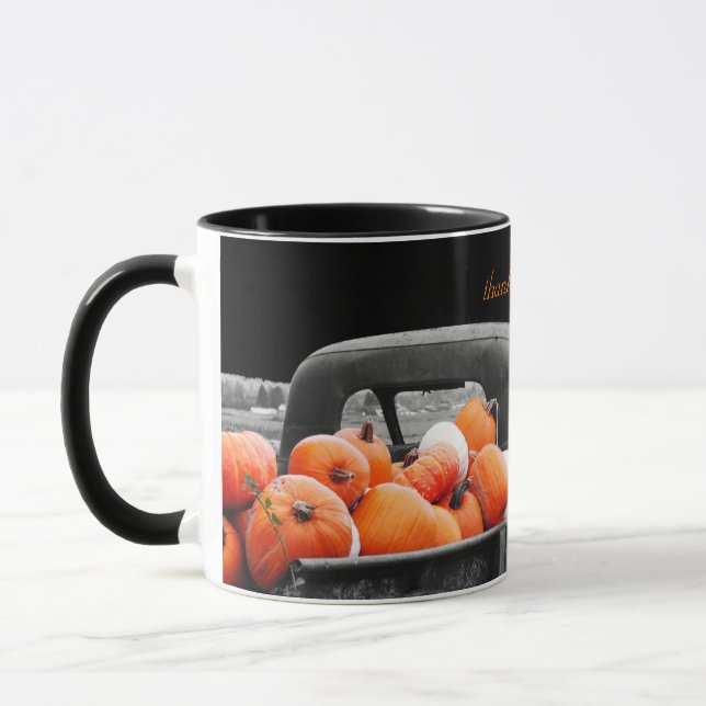 Caneca Abençoações de Ação de Graças Mug Black (Esquerda)