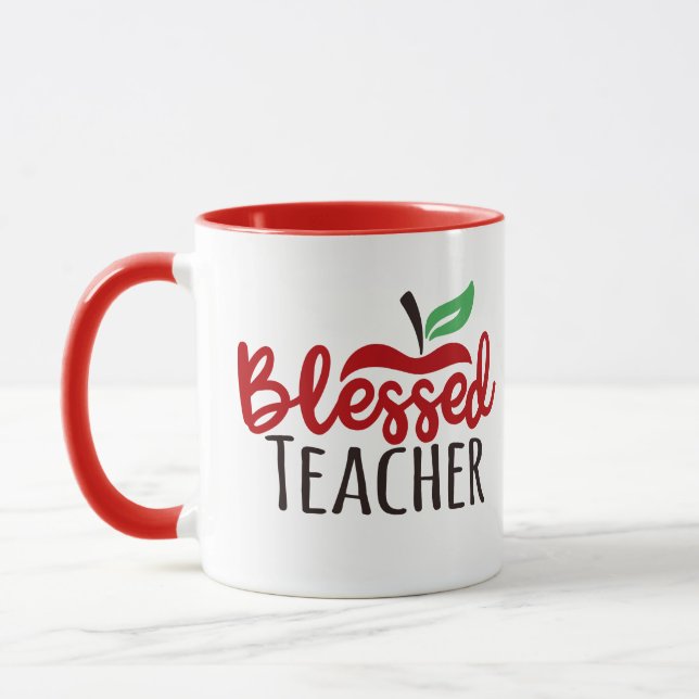 Caneca abençoada do trabalho da palavra do (Esquerda)