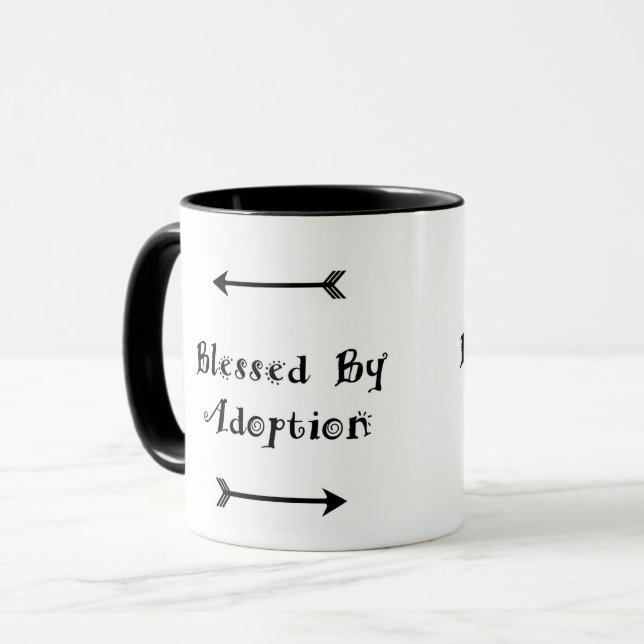 Caneca Abençoado pela adopção - assistência social (Frente Esquerda)