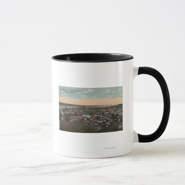 Caneca Aberdeen, WA - Vista de Olhos de Pássaro da Frente (Direita)