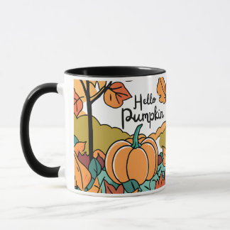 Caneca Abóbora de Aquarela: Celebrar Cai com o outono