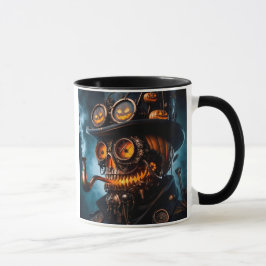 Caneca Abóbora de Halloween Steampunk Gótico