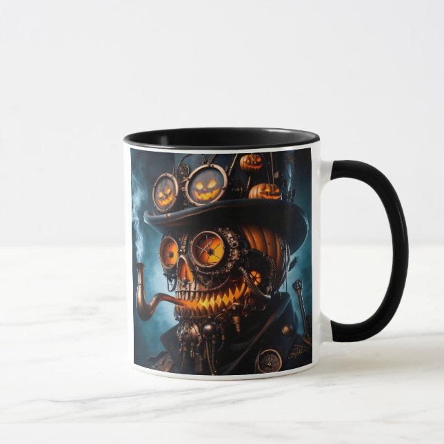Caneca Abóbora de Halloween Steampunk Gótico (Direita)