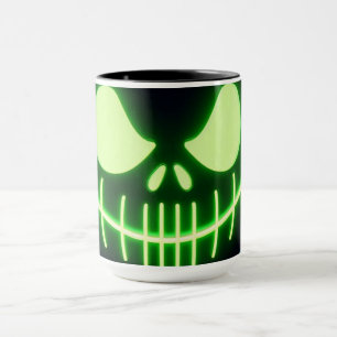 Caneca Abóbora de Halloween verde-assustadora