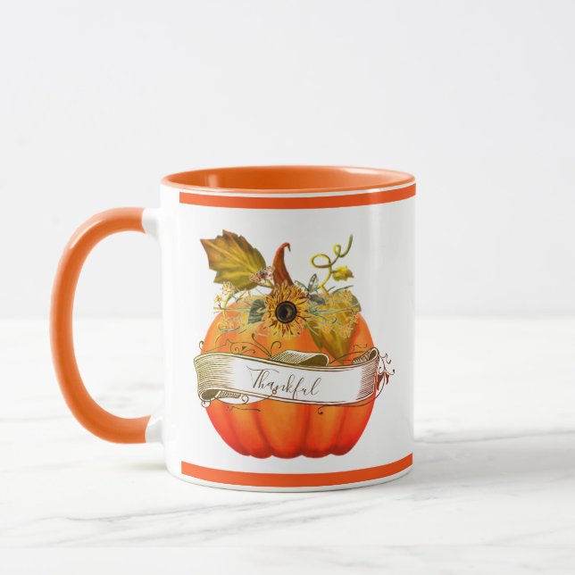 Caneca Abóbora de outono personalizável  (Esquerda)