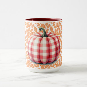 Caneca Abóbora de xadrez de outono
