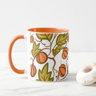 Caneca Abóbora Desenho à Mão de Outono