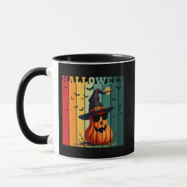 Caneca Abóbora engraçada fofa de Halloween vintage outono