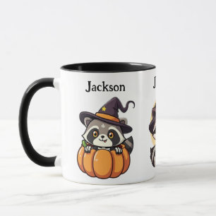 Caneca Abóbora Guaxinim do Halloween Personalizada