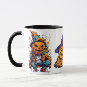 Caneca Abóbora Homem Com Outras Abóboras Assustadoras
