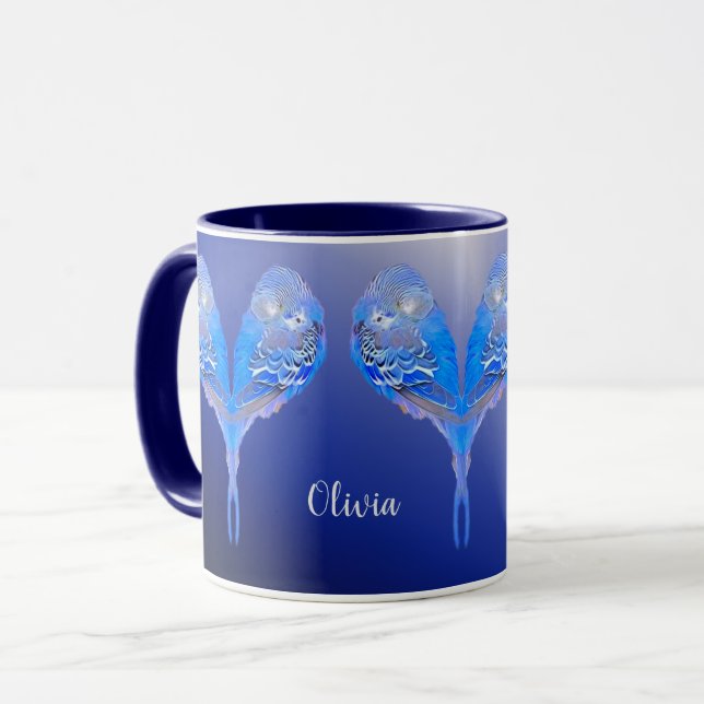 Caneca Abóbora personalizável do orçamento azul (Frente Esquerda)
