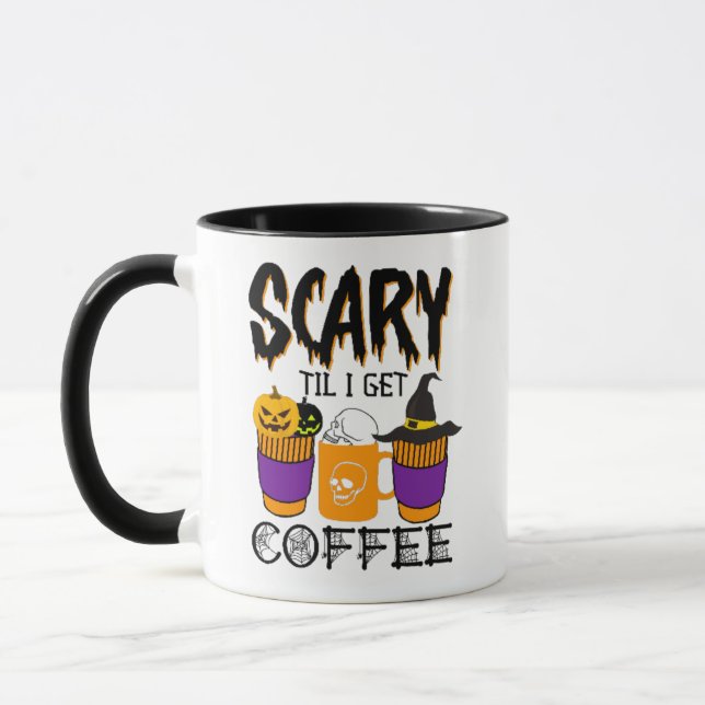 Caneca Abobrinha de Halloween de Crânio Assustador Até Eu (Esquerda)