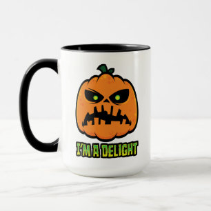 Caneca Abobrinha de Halloween Deliciosamente Mal-Humorada