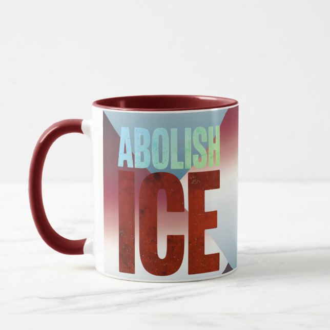 Caneca Abolish ICE Minimalist Protest Typography Design (Esquerda)