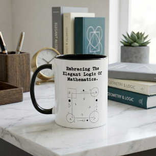 Caneca Abraçando a Lógica Matemática Elegante Beleza do