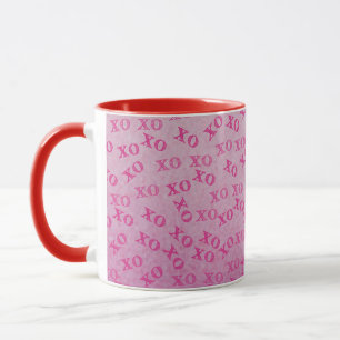 Caneca Abraços E Beijos XO XO Rosa