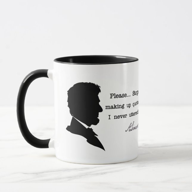 Caneca Abraham Lincoln, pare de fazer de citações (Esquerda)