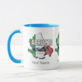Caneca Abruzzo Itália - Região Retro Mapa Vintage Souveni