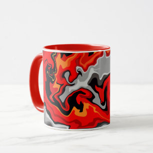 Caneca Abstração de Fiery - Um Fluxo Inverso de Cores