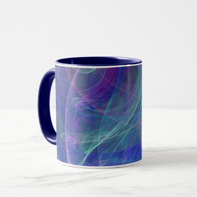 Caneca Abstração do Ar Roxo Azul (Frente Esquerda)