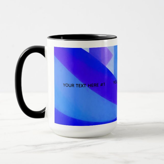 Caneca Abstração Geométrica da Onda Azul (Esquerda)